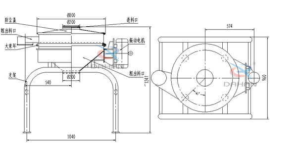 單電機直排篩結構圖