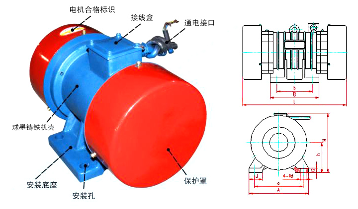 臥式振動電機(jī)內(nèi)部結(jié)構(gòu)圖